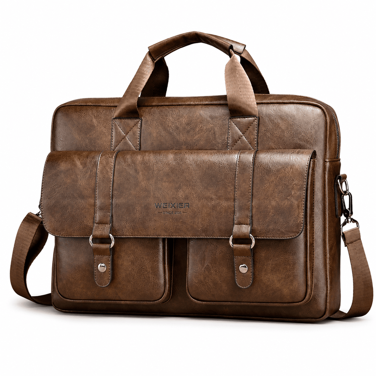 Men's Professional Leather Briefcase Laptop Bag - Raffaelo Men's Professional Leather Briefcase Laptop Bag - Raffaelo Dark Brown