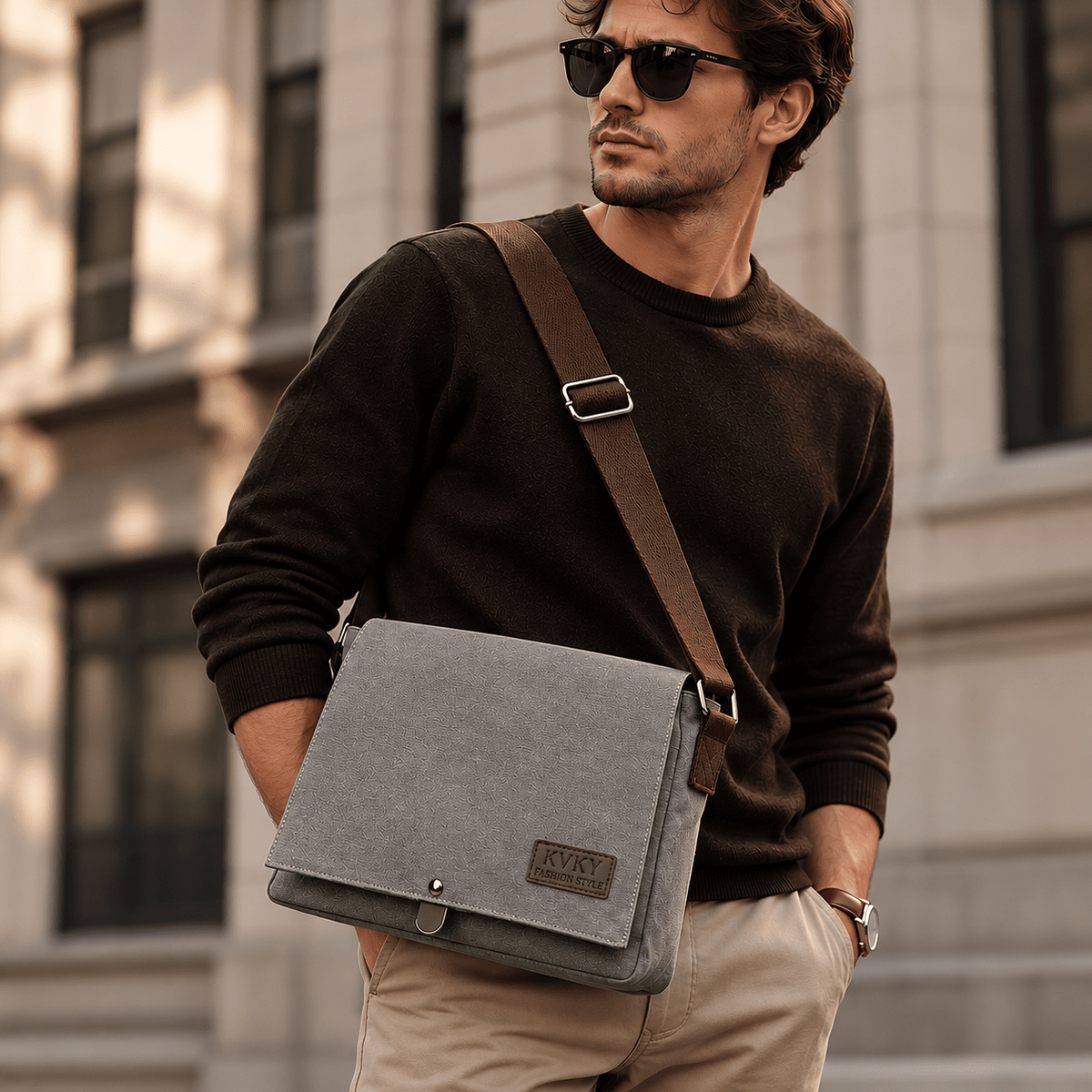 Men’s Spacious Multifunctional Messenger Bag with Elegant Design – Theodore Men’s Spacious Multifunctional Messenger Bag with Elegant Design – Theodore