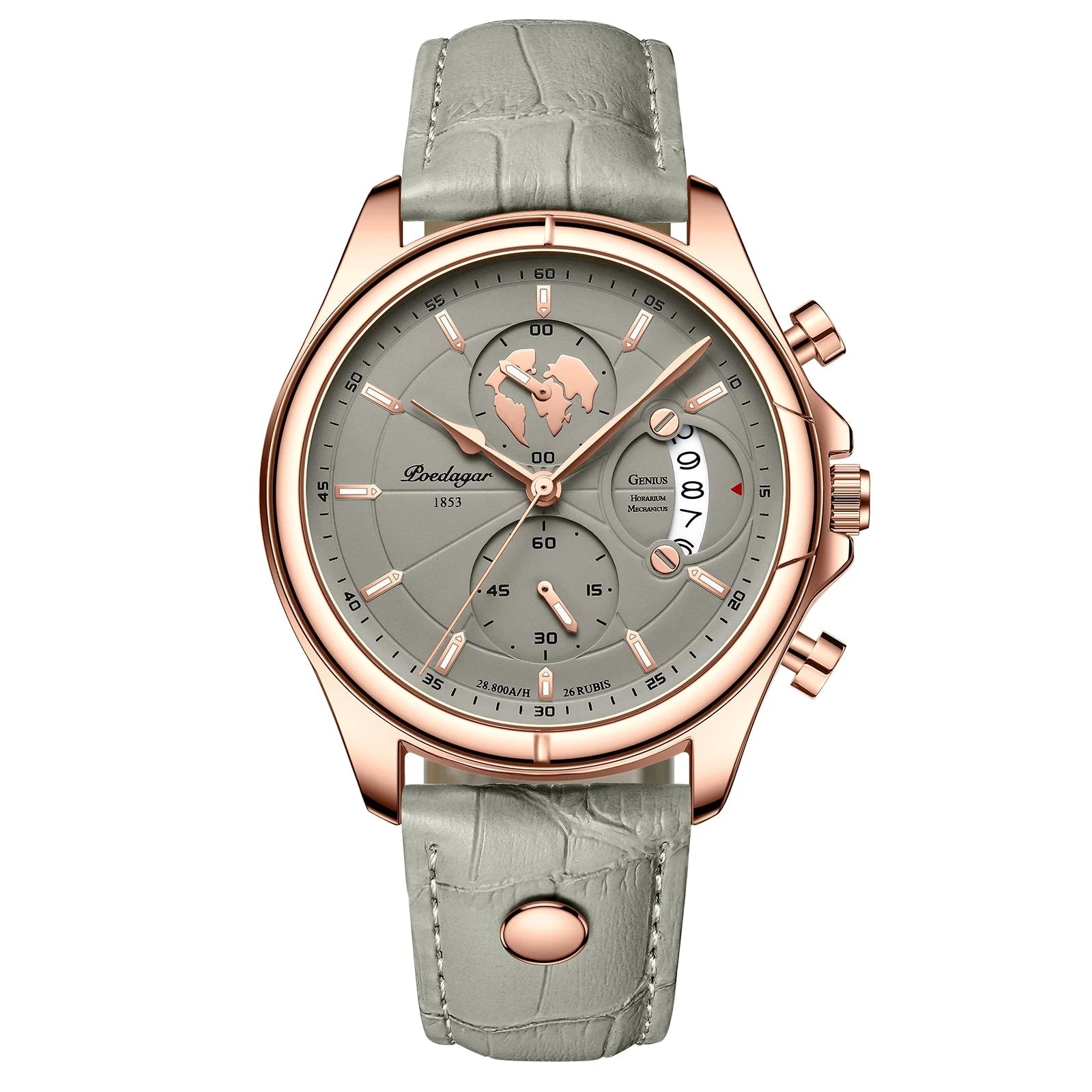 POEDAGAR Luxury Man Wristwatch Chronograph Date Waterproof Leather Men Watch Casual Quartz Men's Watches Sports Male Clock Reloj Mavietto Store 989 Khaki Green