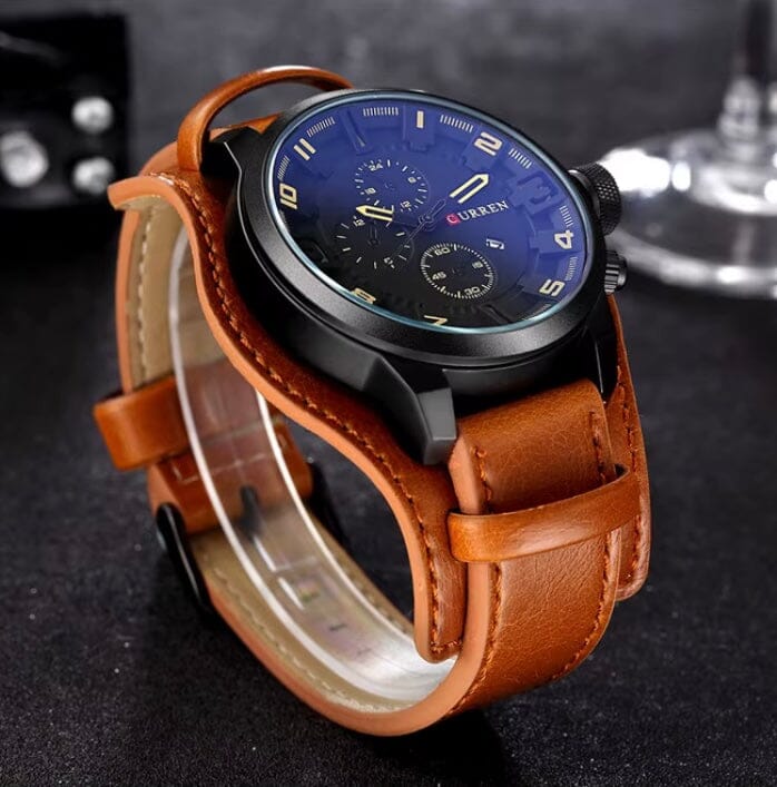 Rustic and Multifunction Men's Leather Watch - Vantgard Nortis Rustic and Multifunction Men's Leather Watch - Vantgard Nortis