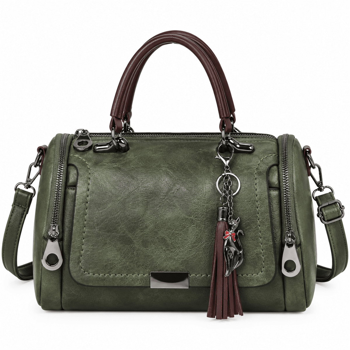 Structured Women’s Leather Handbag – Stylish, Elegant & Spacious | Charlotte Structured Women’s Leather Handbag – Stylish, Elegant & Spacious | Charlotte Army Green