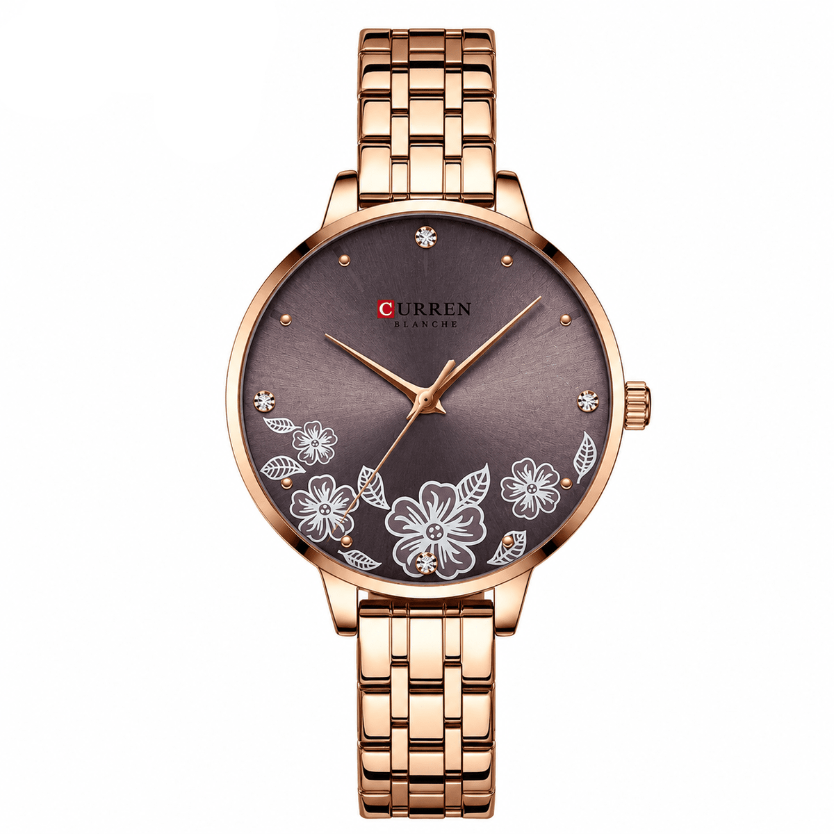 Ultra-Thin Women's Watch with Romantic Design & Stainless Steel Strap - Magie Chérie Ultra-Thin Women's Watch with Romantic Design & Stainless Steel Strap - Magie Chérie Burgundy