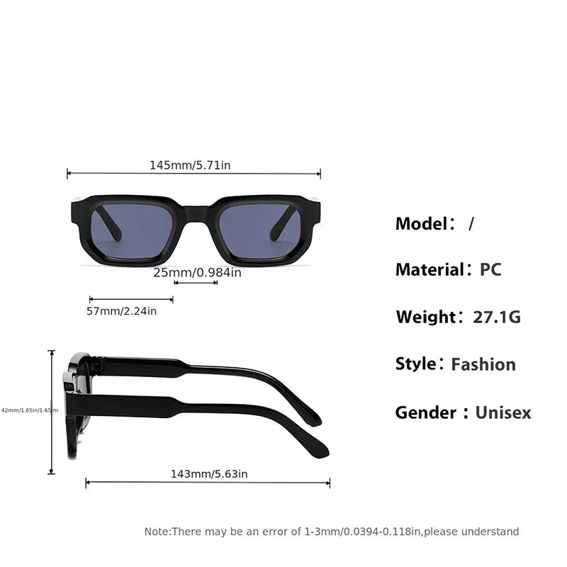 Unisex Rectangular Sunglasses with UV400 Protection (2-Piece Set) – Lévianie Unisex Rectangular Sunglasses with UV400 Protection (2-Piece Set) – Lévianie