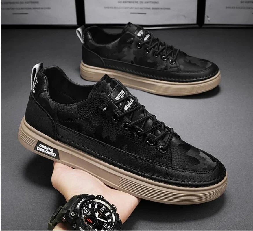 Versatile and Casual Men's Leather Sneakers - Bennett Versatile and Casual Men's Leather Sneakers - Bennett