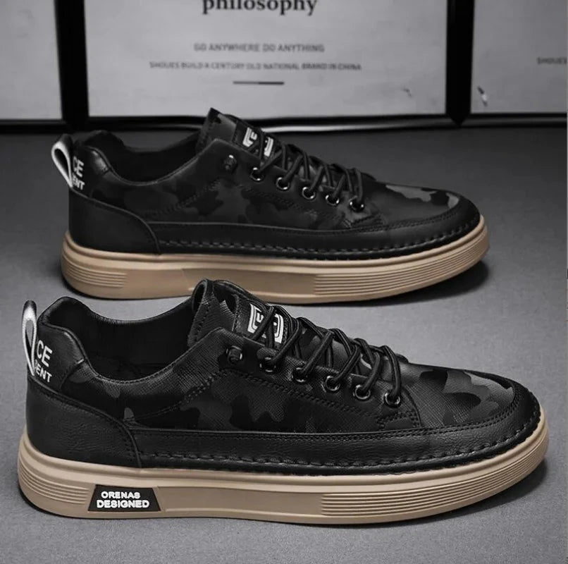 Versatile and Casual Men's Leather Sneakers - Bennett Versatile and Casual Men's Leather Sneakers - Bennett