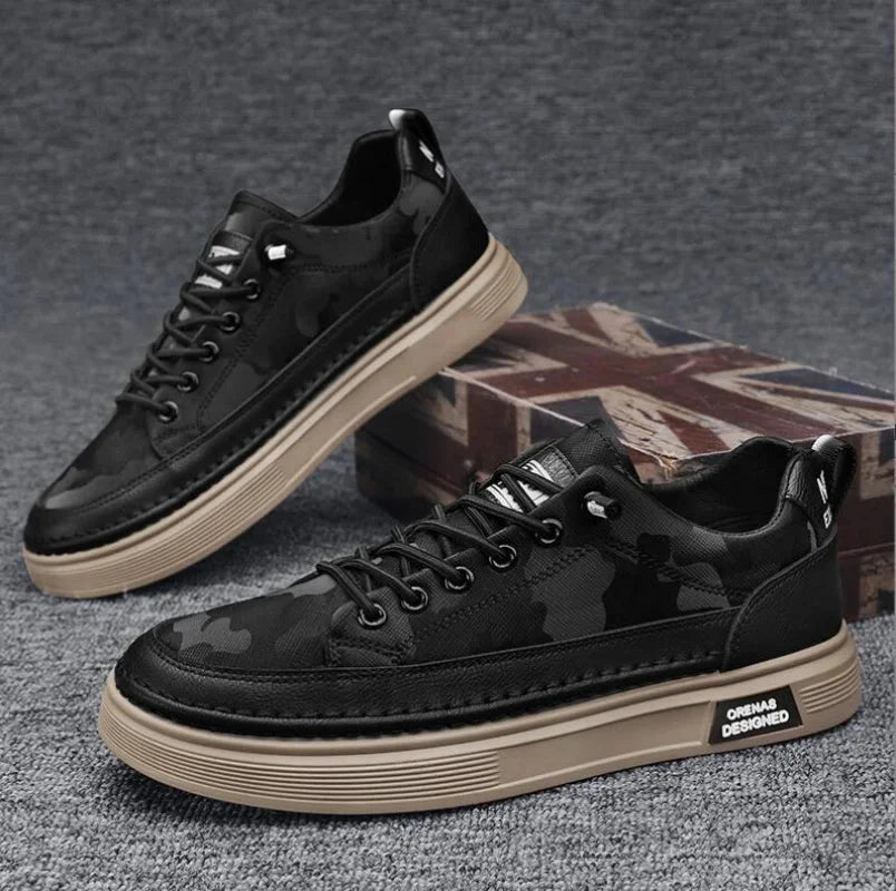 Versatile and Casual Men's Leather Sneakers - Bennett Versatile and Casual Men's Leather Sneakers - Bennett
