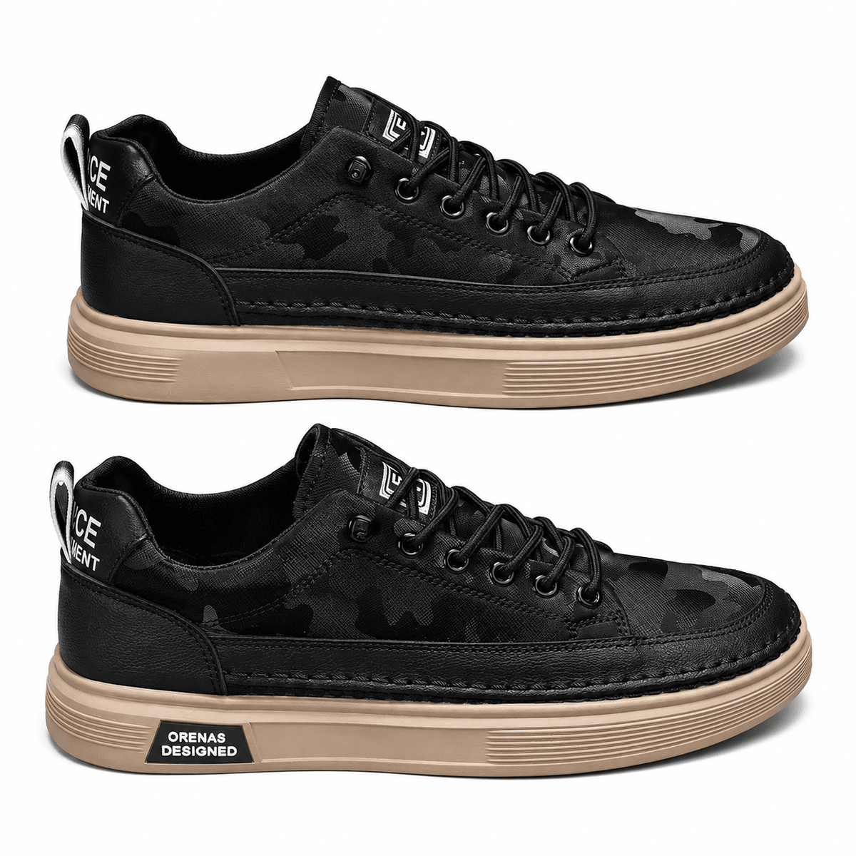 Versatile and Casual Men's Leather Sneakers - Bennett Versatile and Casual Men's Leather Sneakers - Bennett Black