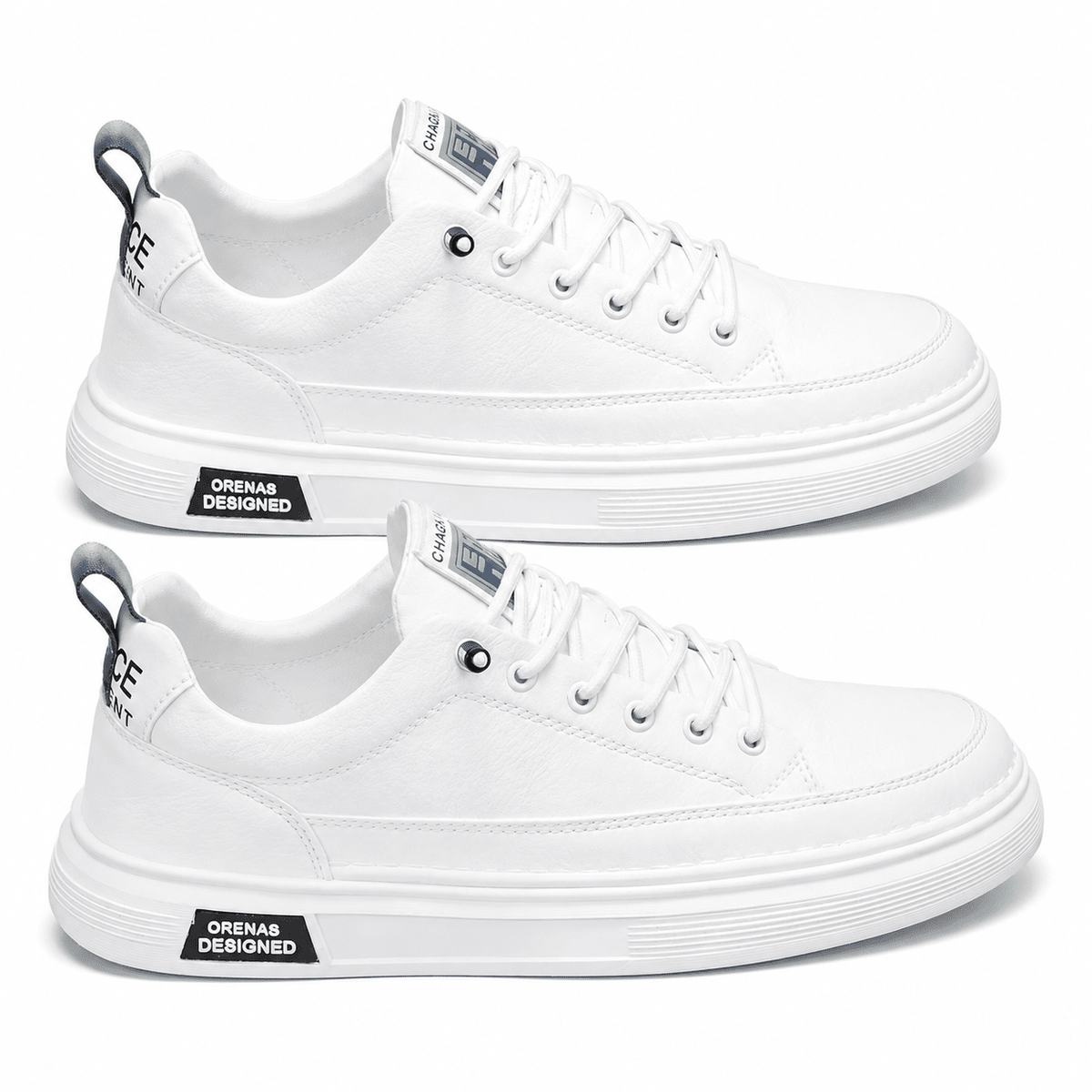 Versatile and Casual Men's Leather Sneakers - Bennett Versatile and Casual Men's Leather Sneakers - Bennett White