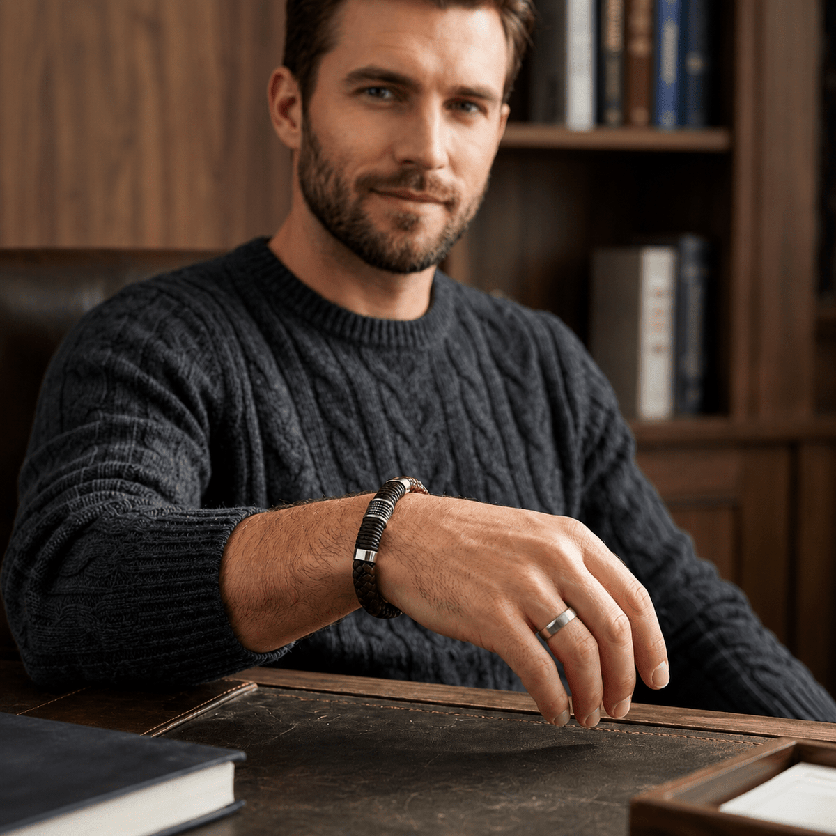 Versatile Leather Men’s Bracelet with Executive Design | ZAVRELL Versatile Leather Men’s Bracelet with Executive Design | ZAVRELL