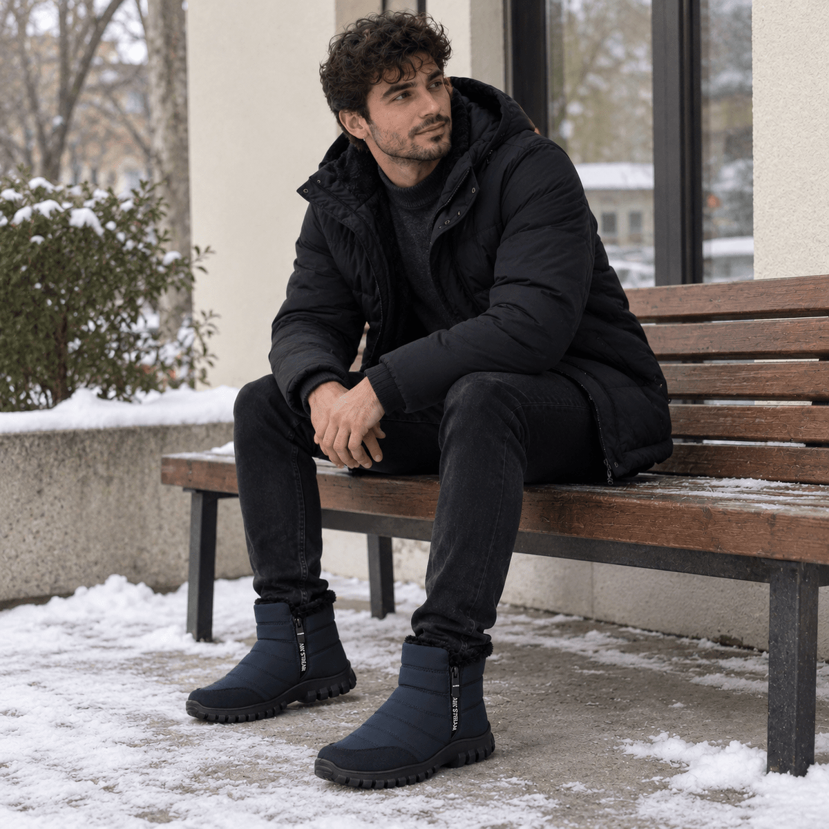 Winter Men Ankle Snow Boots Waterproof Non Slip Shoes for Men Casual Keep Warm Plush Plus Size Couple Footwear Chaussure Homme