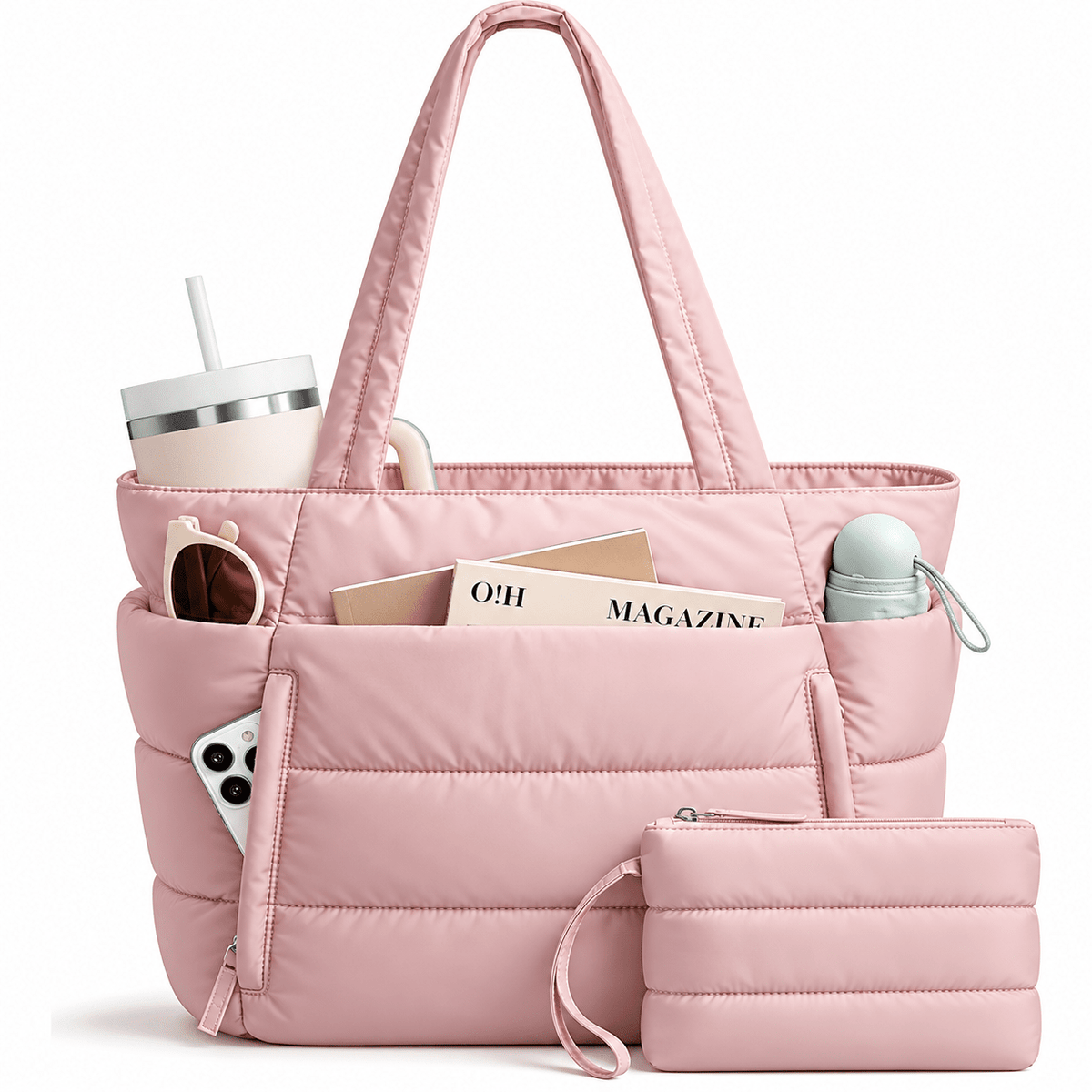 Women's 20-Liter Quilted Tote Bag with Large Capacity, Multiple Compartments, and Water Resistance — Lucie Roven Women's 20-Liter Quilted Tote Bag with Large Capacity, Multiple Compartments, and Water Resistance — Lucie Roven