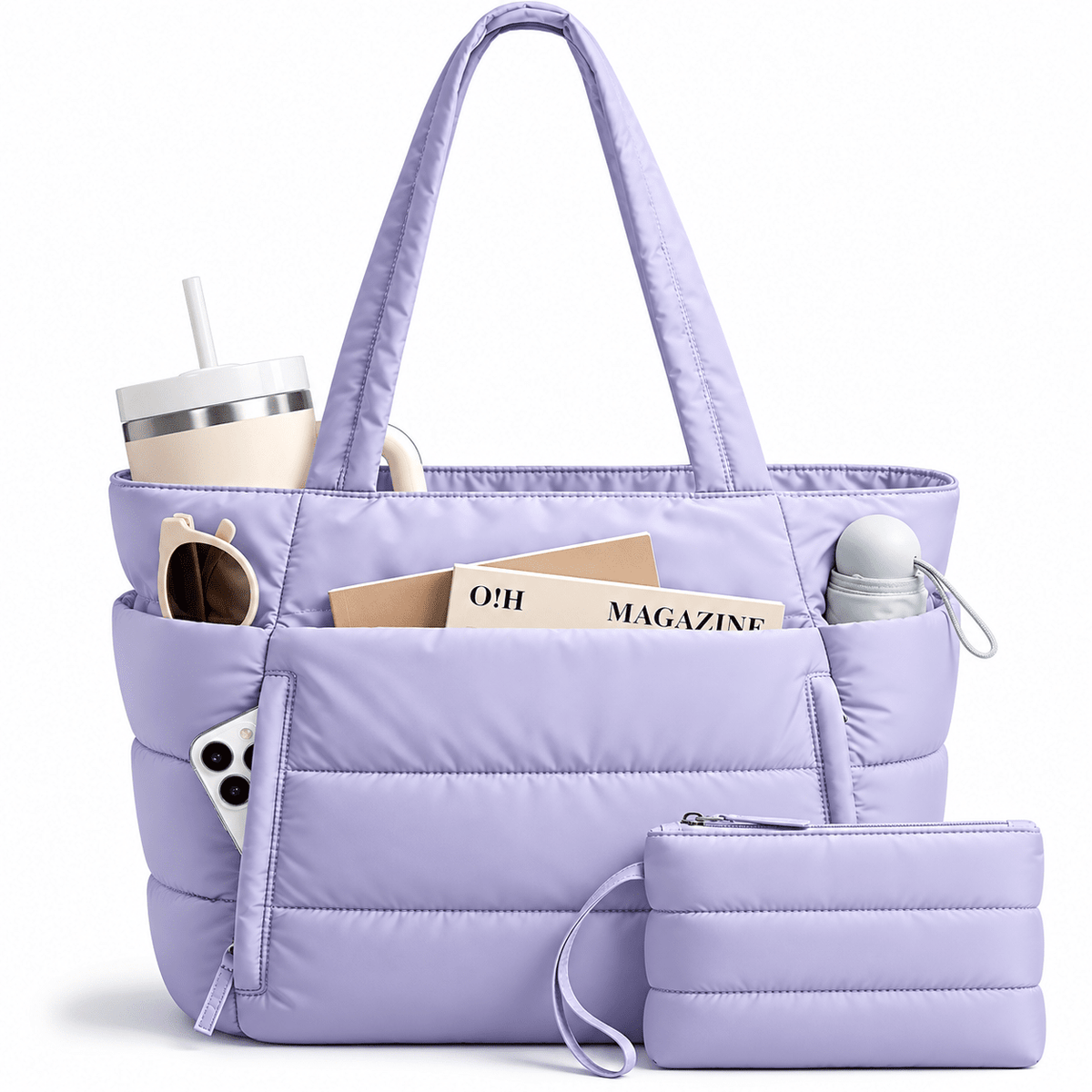 Women's 20-Liter Quilted Tote Bag with Large Capacity, Multiple Compartments, and Water Resistance — Lucie Roven Women's 20-Liter Quilted Tote Bag with Large Capacity, Multiple Compartments, and Water Resistance — Lucie Roven
