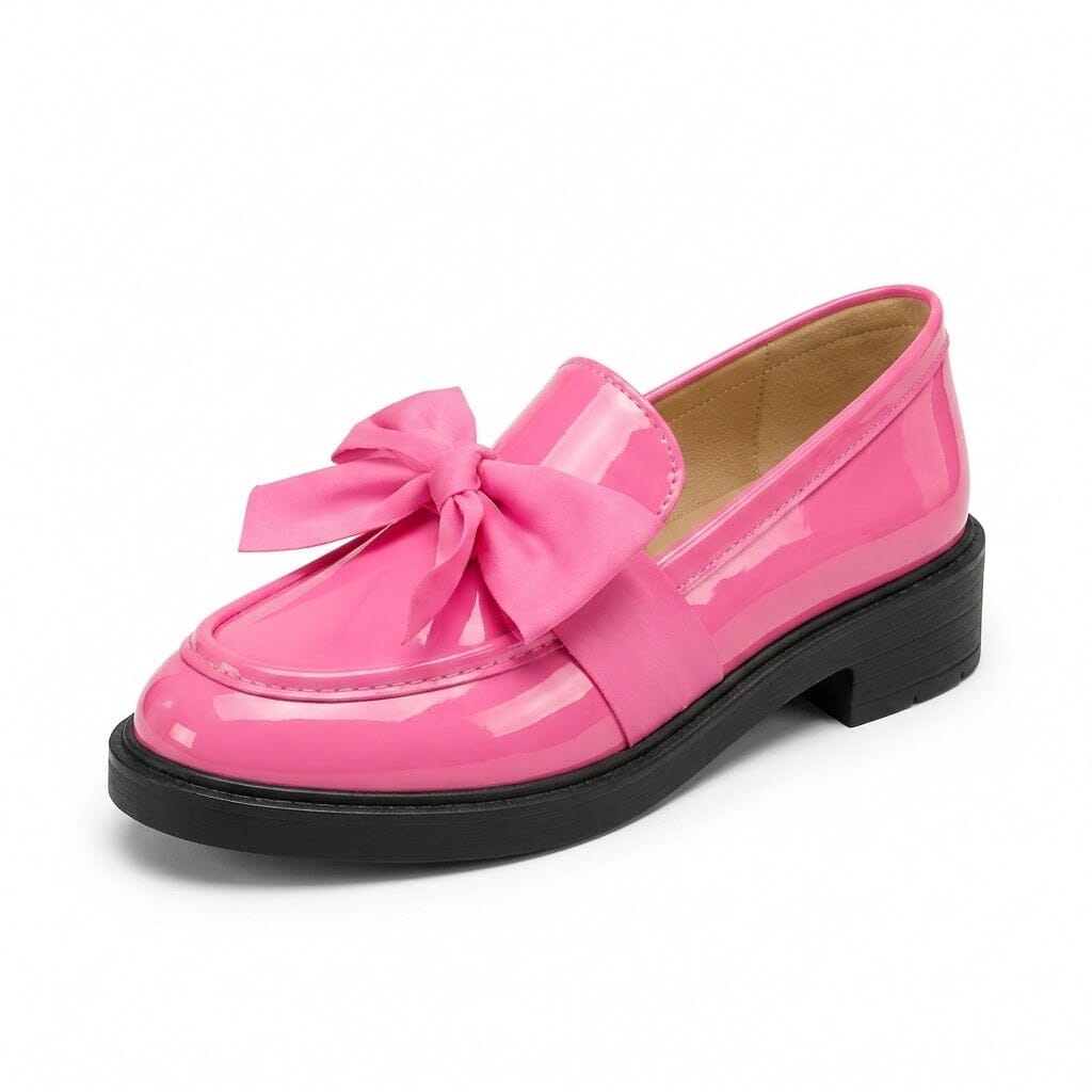 Women's Casual Leather Loafers, Comfortable, Charming, with a Retro Bow – MELINIE Women's Casual Leather Loafers, Comfortable, Charming, with a Retro Bow – MELINIE