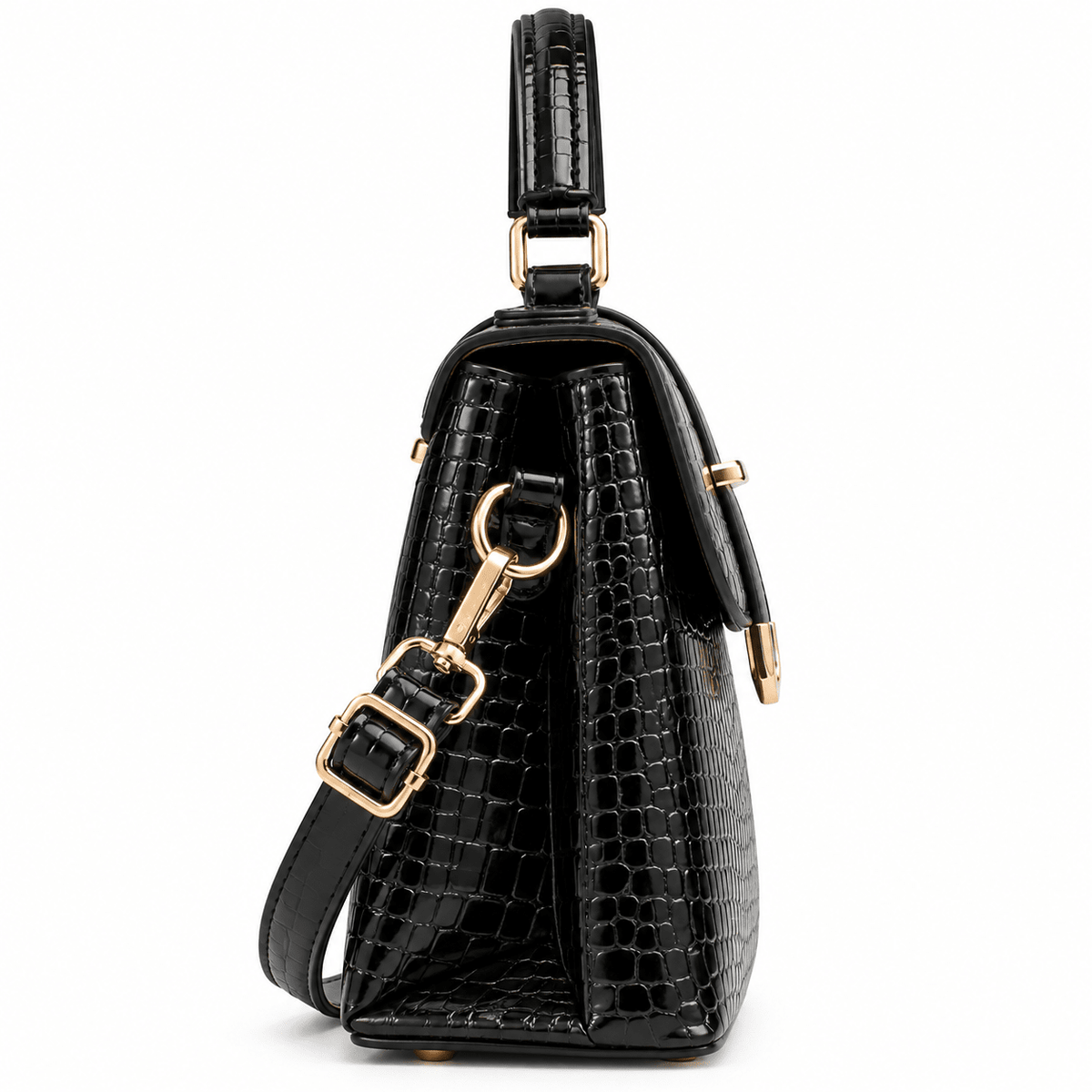 Women's Elegant Crocodile-Textured Leather Handbag with Vintage Design – Josephine Women's Elegant Crocodile-Textured Leather Handbag with Vintage Design – Josephine