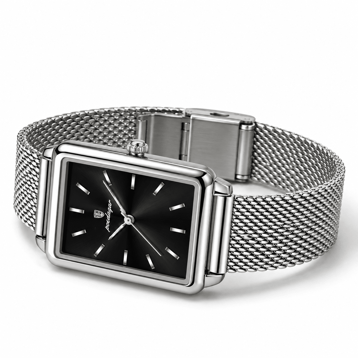 Women's Elegant Waterproof Watch with Square Dial and Stainless Steel Band | Léa Prestige Women's Elegant Waterproof Watch with Square Dial and Stainless Steel Band | Léa Prestige