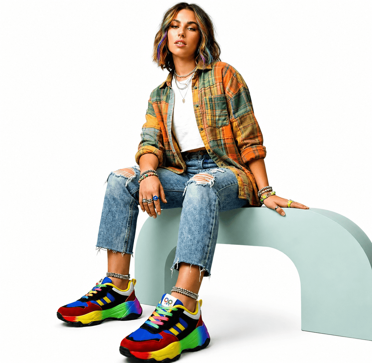 Women’s Fashion Leather Casual Sneakers – Vibrance Women’s Fashion Leather Casual Sneakers – Vibrance