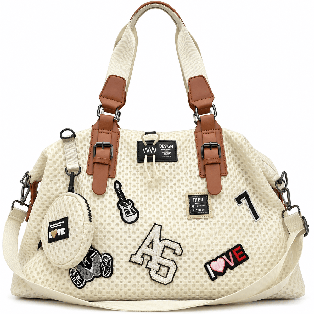 Women's Large-Capacity Casual Tote Bag with a Versatile Design – Zayra Raven Women's Large-Capacity Casual Tote Bag with a Versatile Design – Zayra Raven Creamy