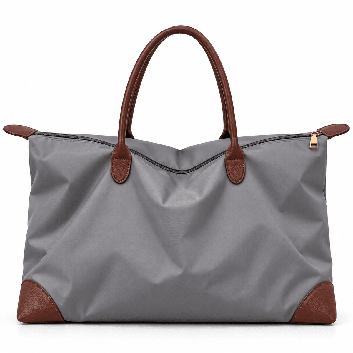 Women's Large-Capacity Waterproof Tote Bag with Leather Trim – VERONNE Women's Large-Capacity Waterproof Tote Bag with Leather Trim – VERONNE Gray