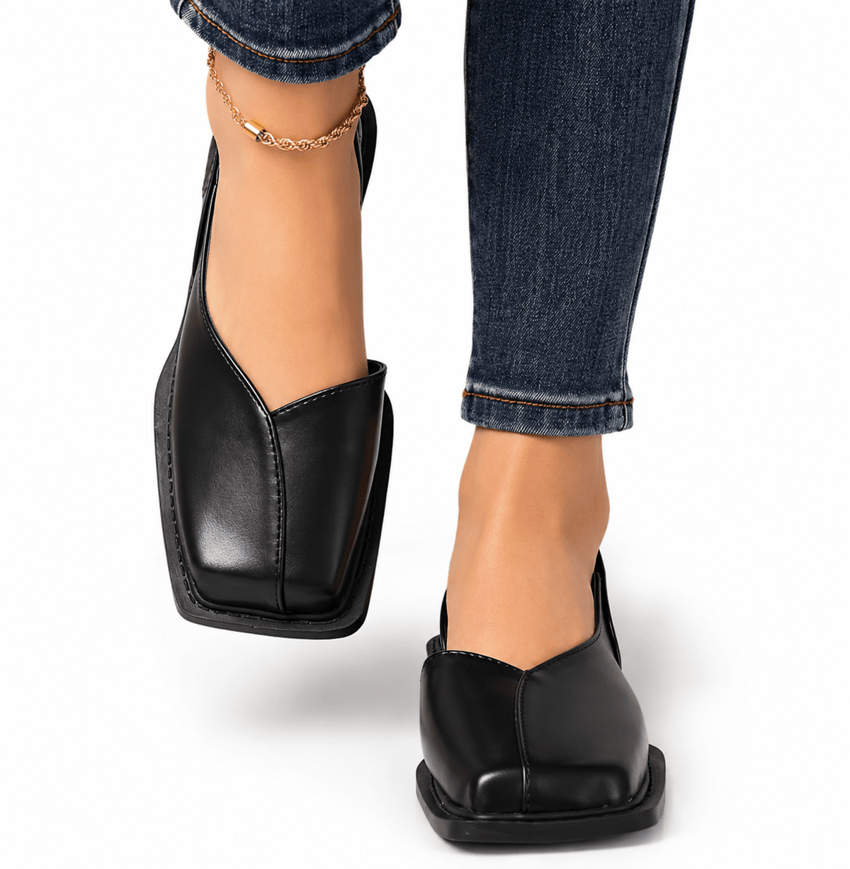 Women's Leather Square-Toe Sandals, Elegant Design & Padded Insole – Grace Women's Leather Square-Toe Sandals, Elegant Design & Padded Insole – Grace