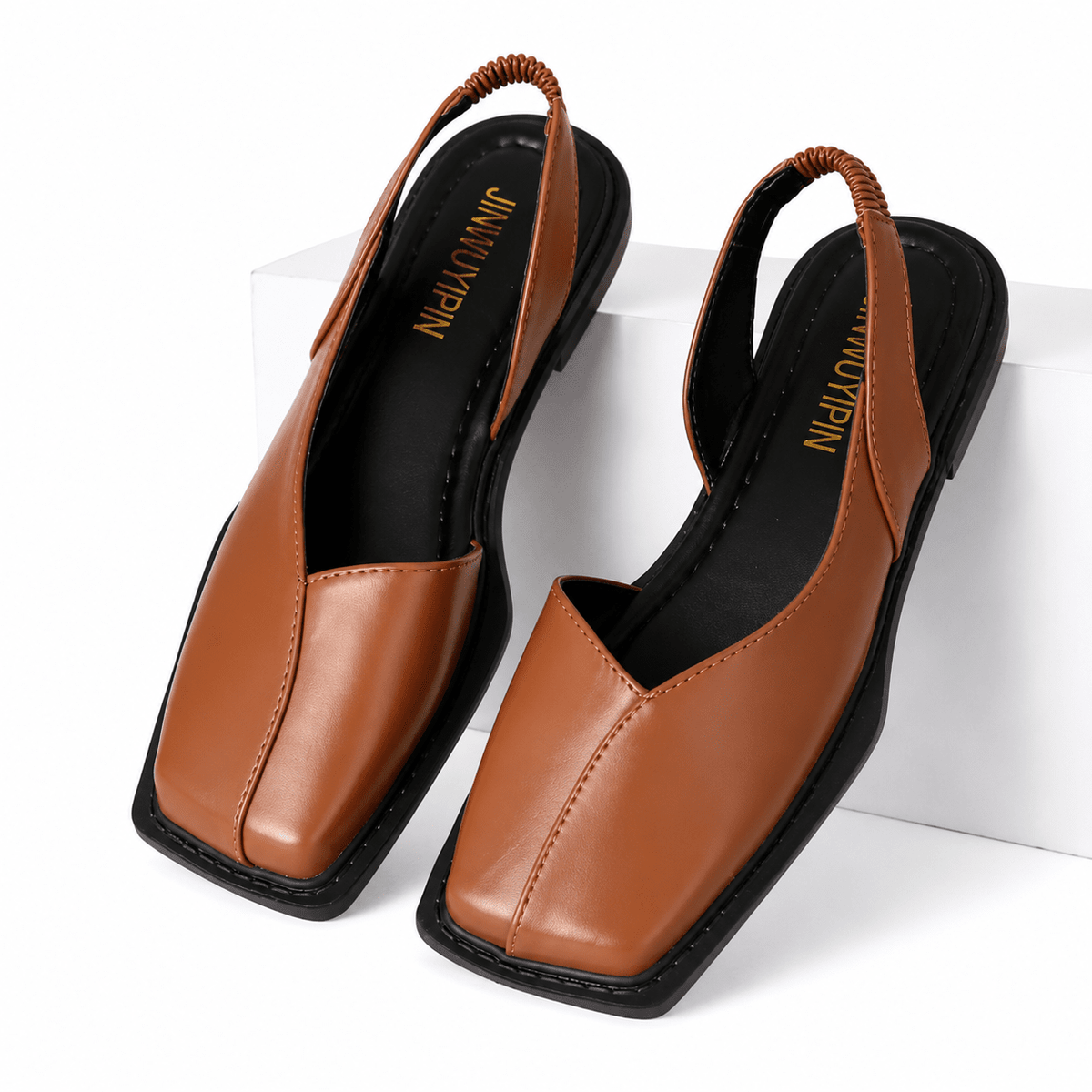 Women's Leather Square-Toe Sandals, Elegant Design & Padded Insole – Grace Women's Leather Square-Toe Sandals, Elegant Design & Padded Insole – Grace Brown