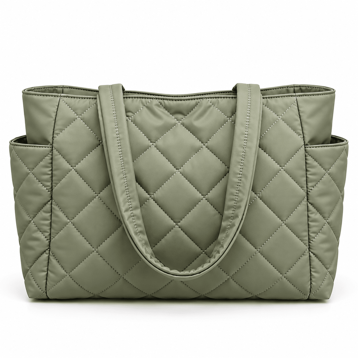 Women's Quilted Tote Bag with Multiple Compartments and Large Capacity — Odette Madeleine Women's Quilted Tote Bag with Multiple Compartments and Large Capacity — Odette Madeleine