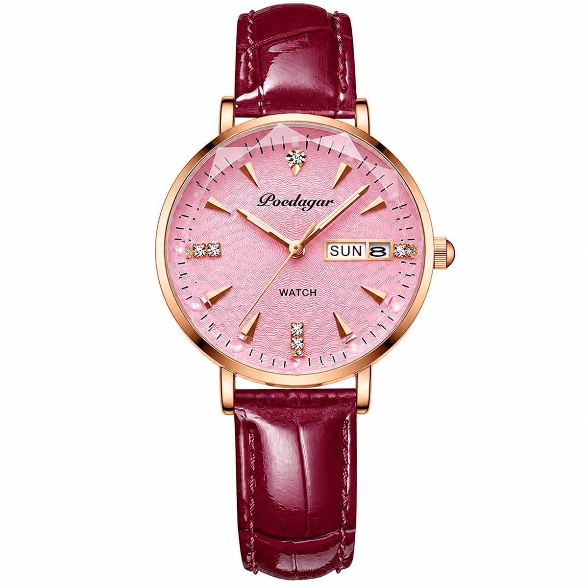 Women's Wristwatch with an Ultra-Thin Leather Strap and Charming Design – Élora Éveline Women's Wristwatch with an Ultra-Thin Leather Strap and Charming Design – Élora Éveline Pink