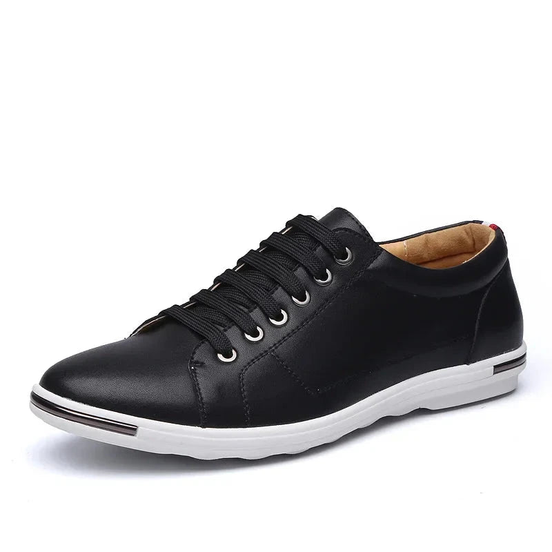 Zorcrest Men's Casual Leather Sneakers - Comfortable & Breathable Walking Shoes Zorcrest Men's Casual Leather Sneakers - Comfortable & Breathable Walking Shoes Black