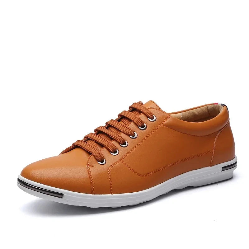 Zorcrest Men's Casual Leather Sneakers - Comfortable & Breathable Walking Shoes Zorcrest Men's Casual Leather Sneakers - Comfortable & Breathable Walking Shoes Yellow