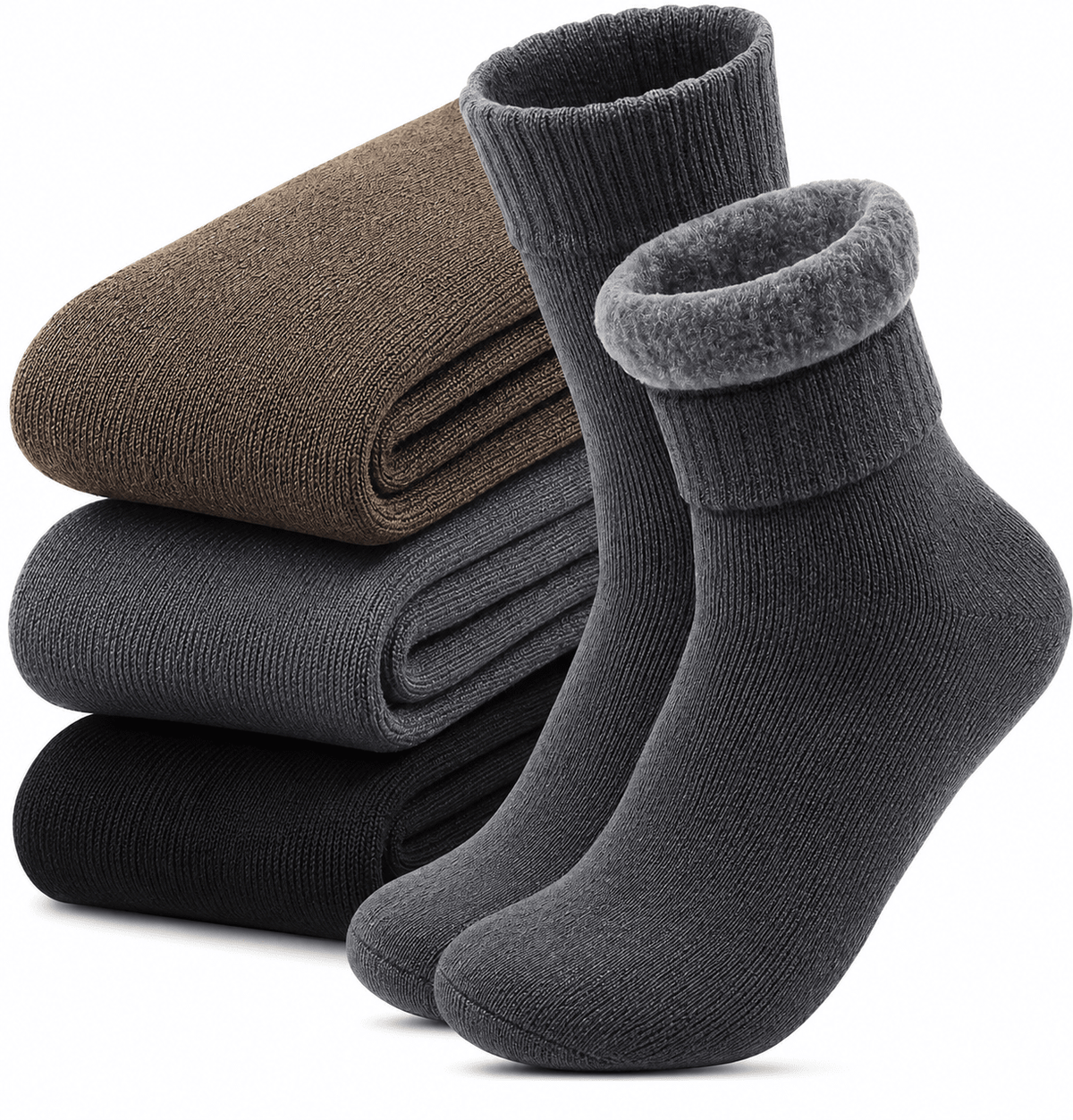 3-Pair Comfortable Thermal Socks Set – Thick, Plush & Reinforced at the Heel and Toe | NORD ELVORA 3-Pair Comfortable Thermal Socks Set – Thick, Plush & Reinforced at the Heel and Toe | NORD ELVORA 