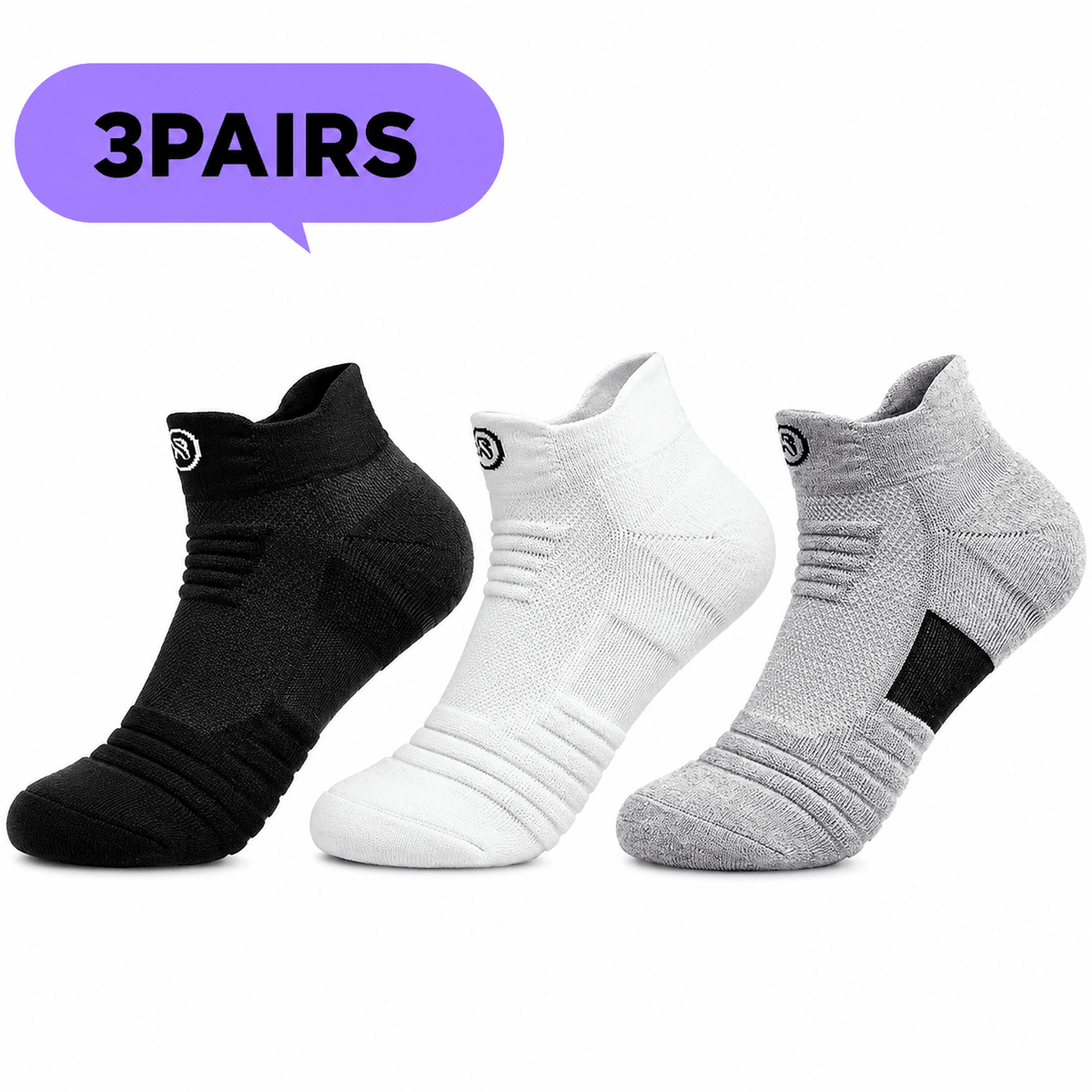 3-Pair Men’s Anti-Slip Cotton Socks – Short, Breathable & Odor-Resistant | ZORYX TRIPLE 3-Pair Men’s Anti-Slip Cotton Socks – Short, Breathable & Odor-Resistant | ZORYX TRIPLE 
