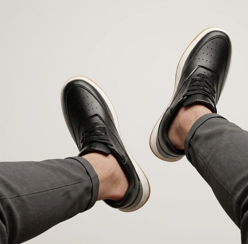 3.9-Inch Height Increasing Leather Sneakers - Montieri 3.9-Inch Height Increasing Leather Sneakers - Montieri 