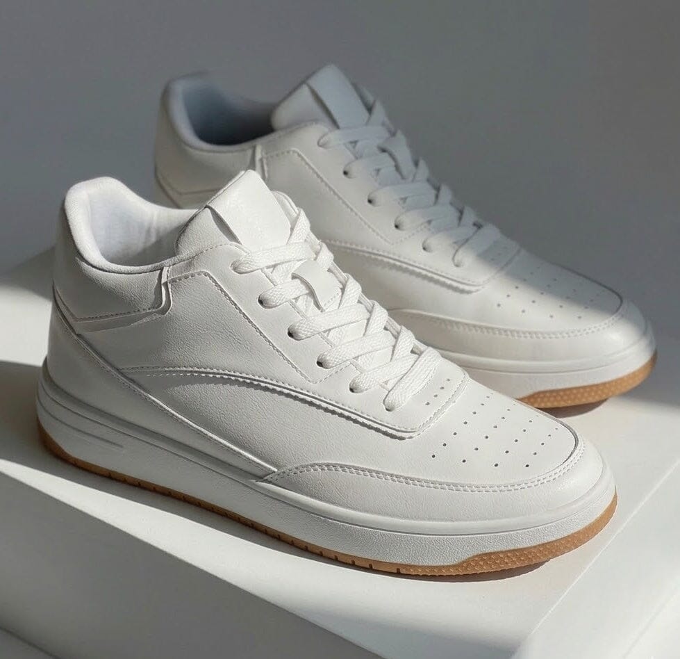 3.9-Inch Height Increasing Leather Sneakers - Montieri 3.9-Inch Height Increasing Leather Sneakers - Montieri 