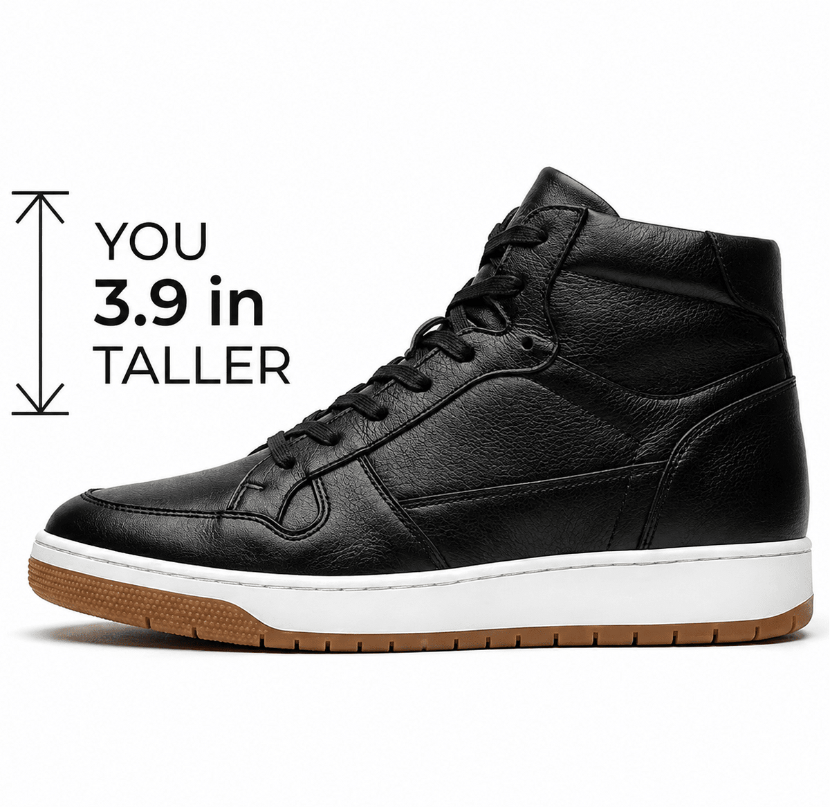 3.9-Inch Height Increasing Leather Sneakers - Montieri 3.9-Inch Height Increasing Leather Sneakers - Montieri 