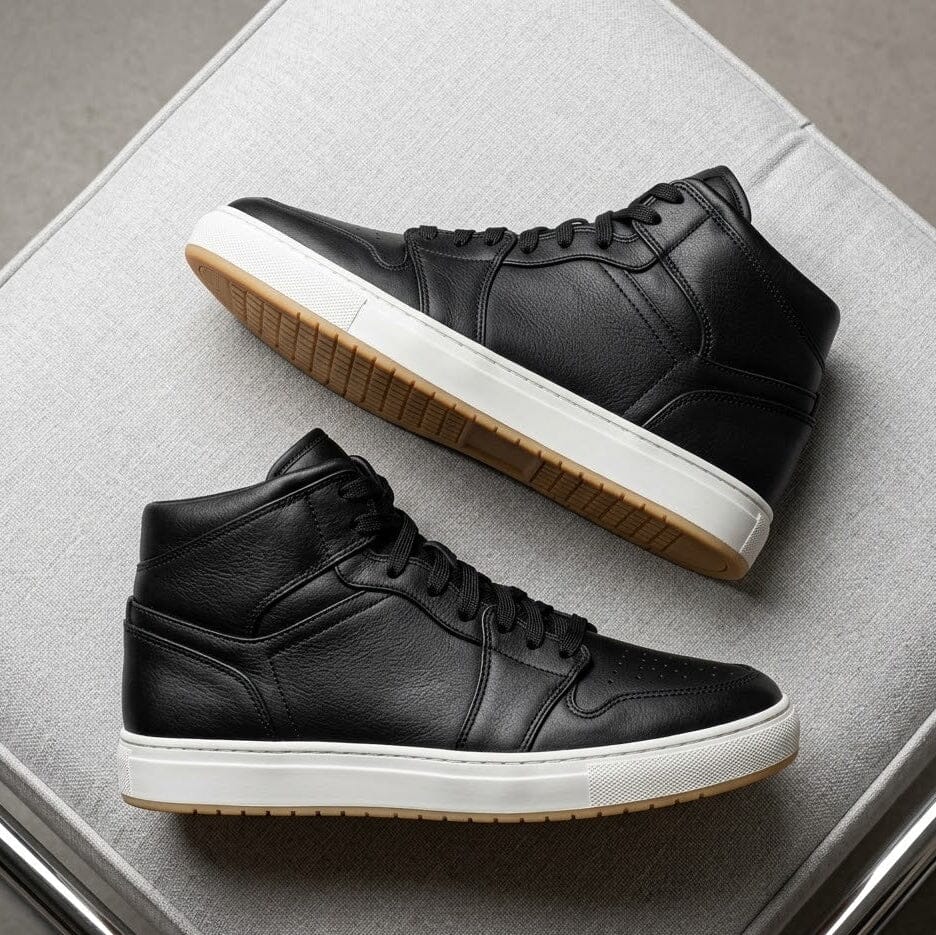 3.9-Inch Height Increasing Leather Sneakers - Montieri 3.9-Inch Height Increasing Leather Sneakers - Montieri 