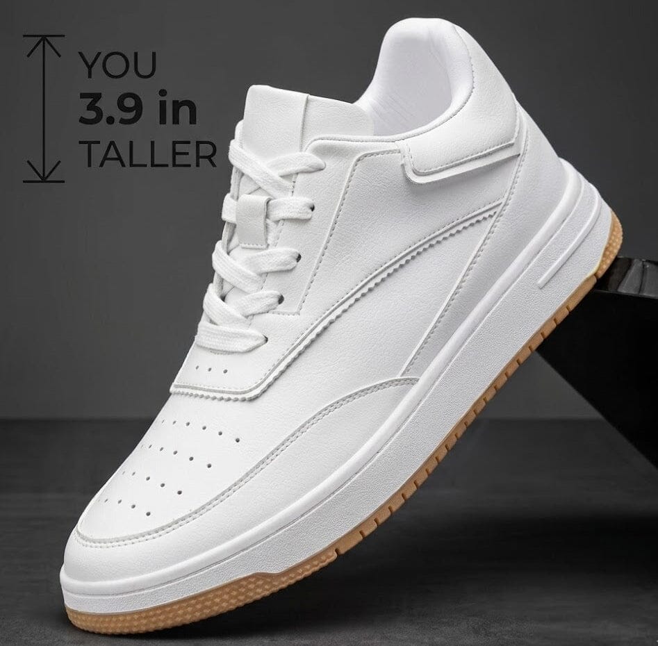3.9-Inch Height Increasing Leather Sneakers - Montieri 3.9-Inch Height Increasing Leather Sneakers - Montieri 