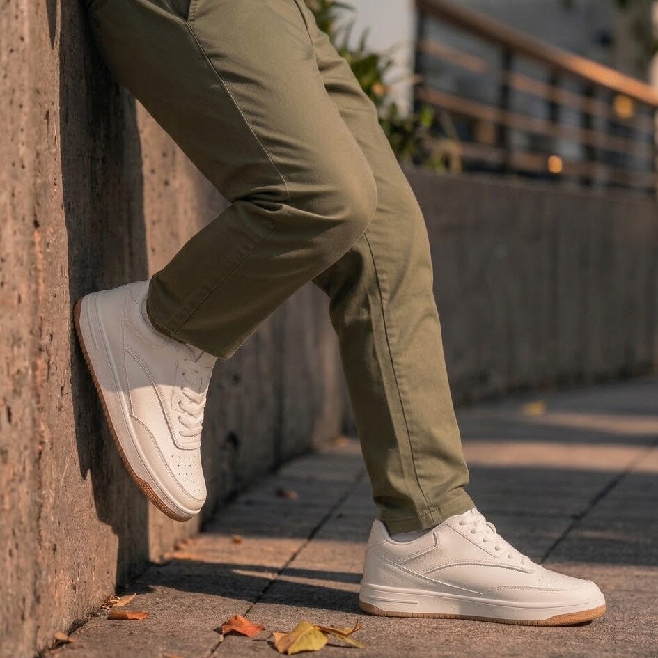 3.9-Inch Height Increasing Leather Sneakers - Montieri 3.9-Inch Height Increasing Leather Sneakers - Montieri 