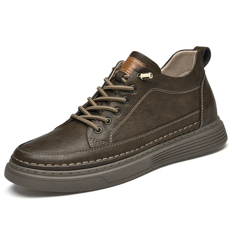 Breathable and Non-Slip Men's Leather Sneakers - Bastien Breathable and Non-Slip Men's Leather Sneakers - Bastien Brown