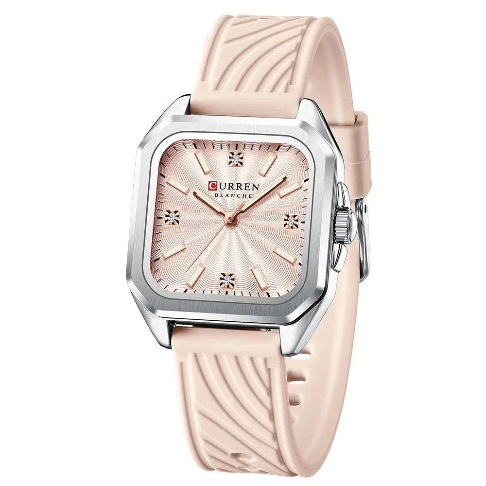 Charming Women's Square Watch with Premium Silicone Strap – Sophie Elara Charming Women's Square Watch with Premium Silicone Strap – Sophie Elara 