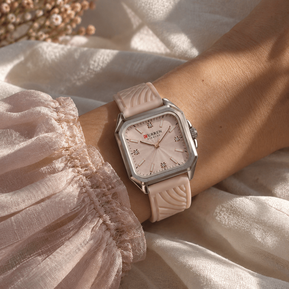 Charming Women's Square Watch with Premium Silicone Strap – Sophie Elara Charming Women's Square Watch with Premium Silicone Strap – Sophie Elara 