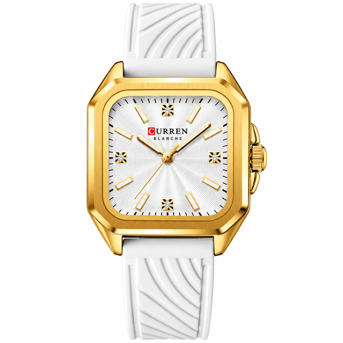 Charming Women's Square Watch with Premium Silicone Strap – Sophie Elara Charming Women's Square Watch with Premium Silicone Strap – Sophie Elara White