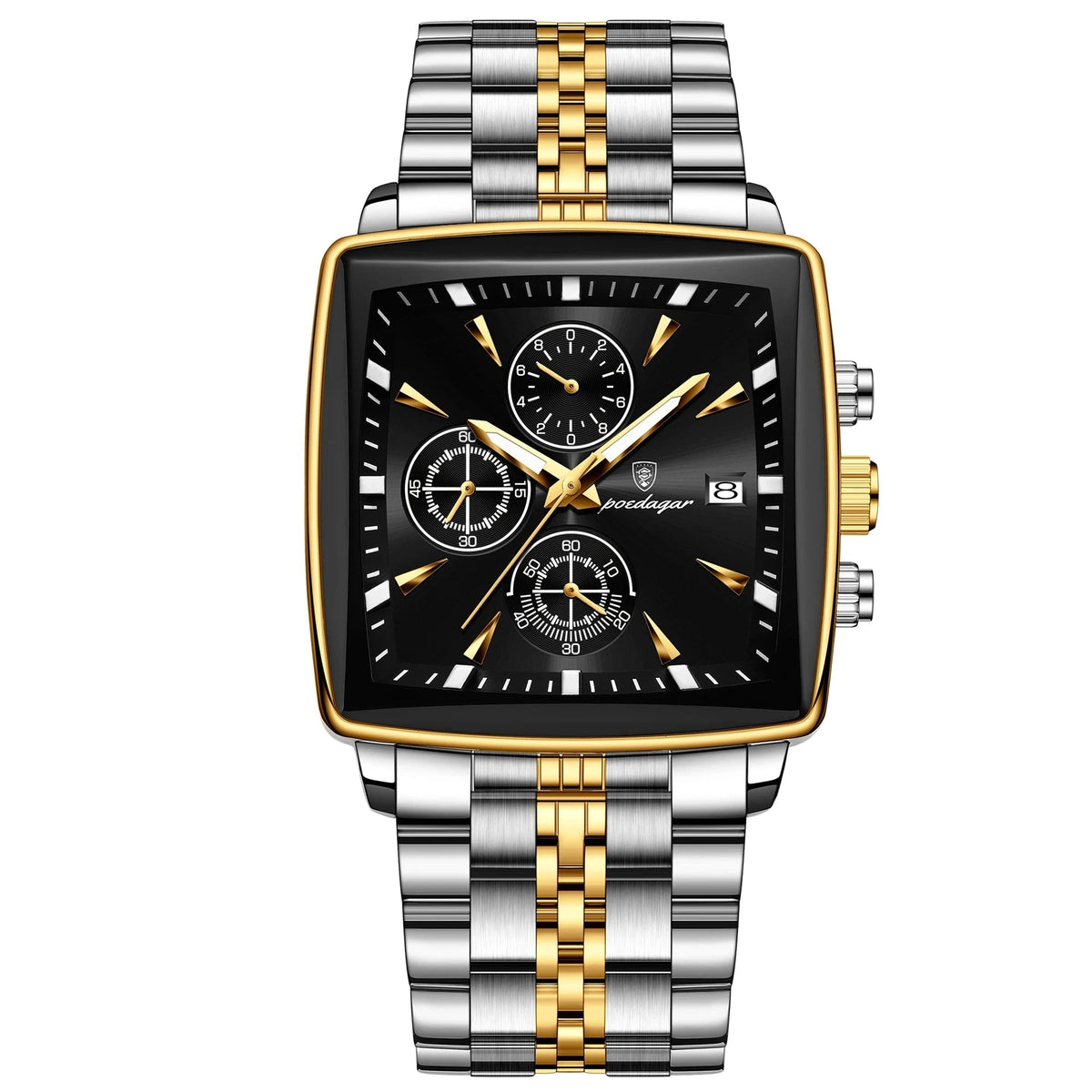 Classic and Elegant Men's Stainless Steel Executive Watch - Cesarion Prime Classic and Elegant Men's Stainless Steel Executive Watch - Cesarion Prime Gold Black