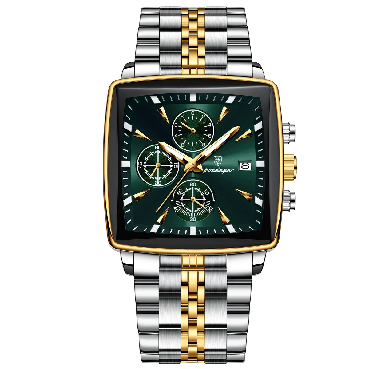 Classic and Elegant Men's Stainless Steel Executive Watch - Cesarion Prime Classic and Elegant Men's Stainless Steel Executive Watch - Cesarion Prime Gold Green