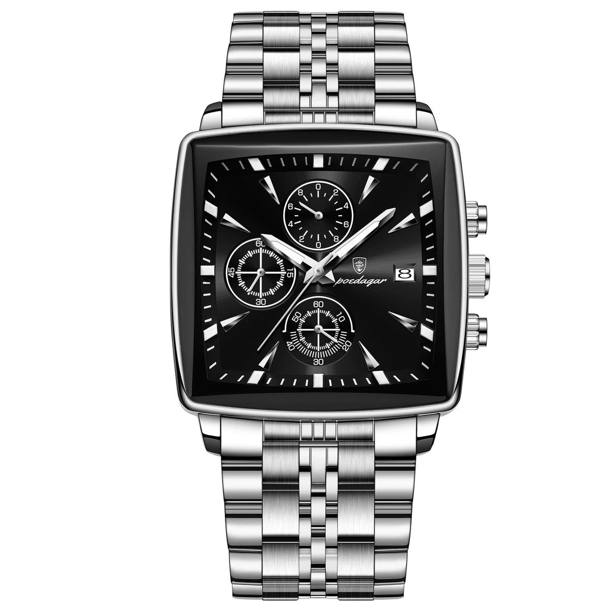 Classic and Elegant Men's Stainless Steel Executive Watch - Cesarion Prime Classic and Elegant Men's Stainless Steel Executive Watch - Cesarion Prime Silver Black