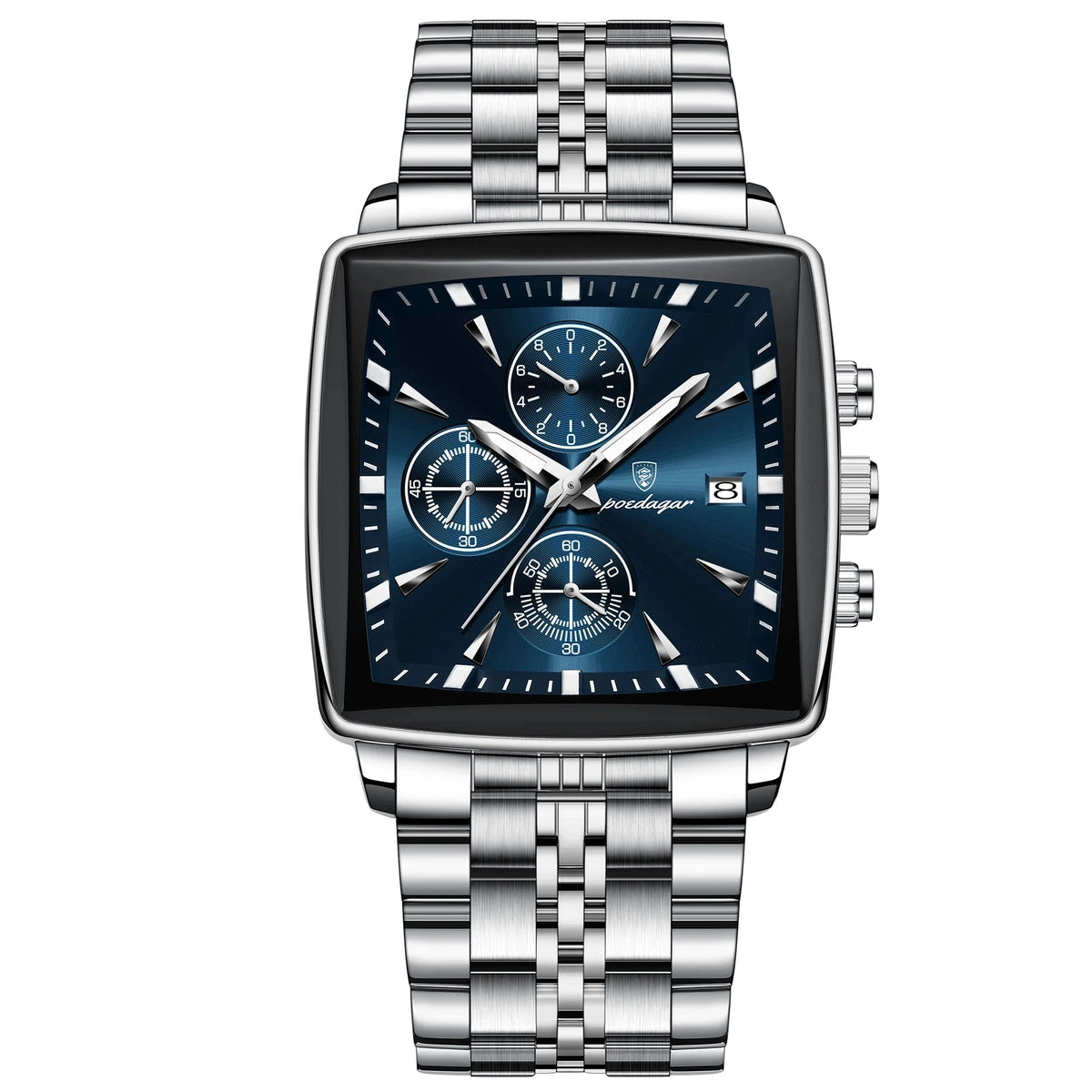 Classic and Elegant Men's Stainless Steel Executive Watch - Cesarion Prime Classic and Elegant Men's Stainless Steel Executive Watch - Cesarion Prime Silver Blue