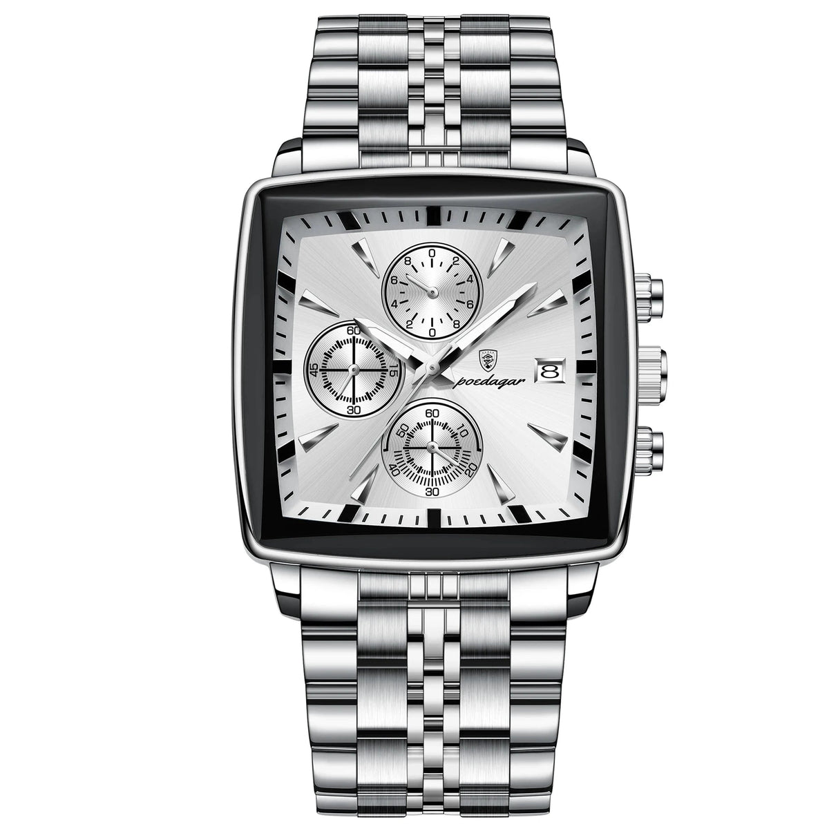 Classic and Elegant Men's Stainless Steel Executive Watch - Cesarion Prime Classic and Elegant Men's Stainless Steel Executive Watch - Cesarion Prime Silver White