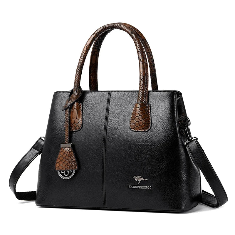 Classic and Elegant Women's Leather Bag - Eléonore Classic and Elegant Women's Leather Bag - Eléonore Black