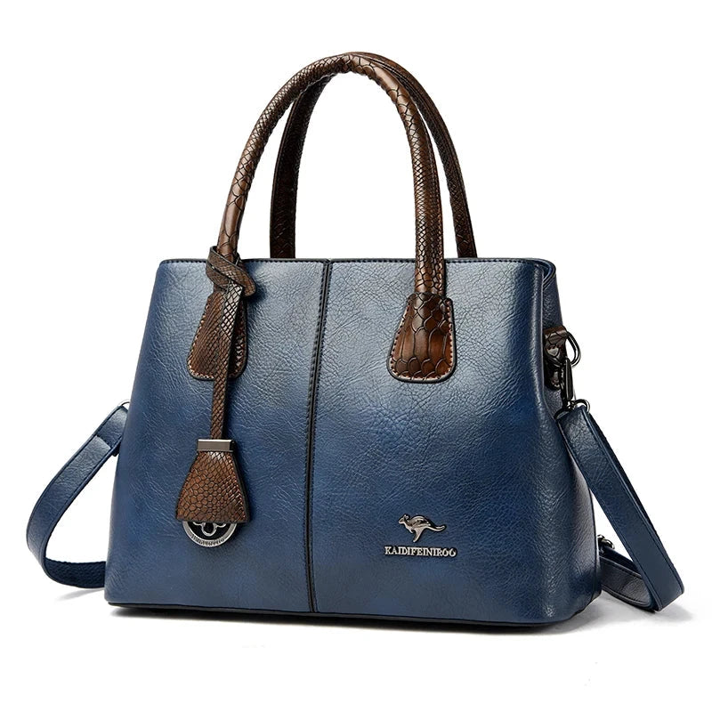 Classic and Elegant Women's Leather Bag - Eléonore Classic and Elegant Women's Leather Bag - Eléonore Blue