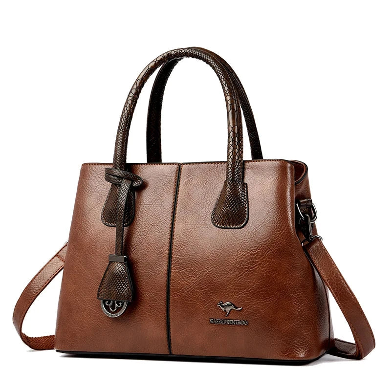 Classic and Elegant Women's Leather Bag - Eléonore Classic and Elegant Women's Leather Bag - Eléonore Brown