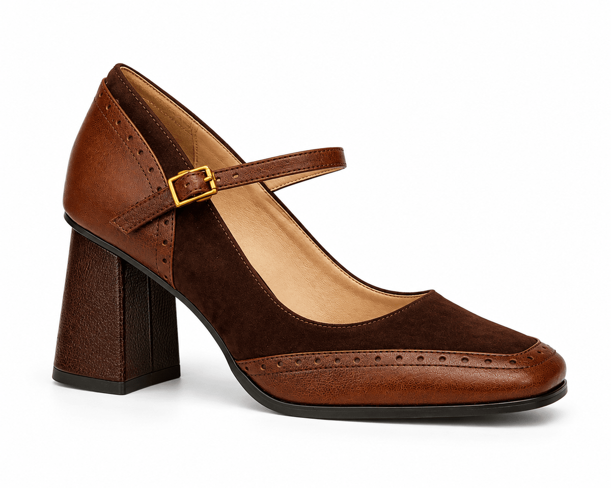 Classic and Elegant Women's Sandals, Square Toe, Block Heel and Vintage Design – Délinie Classic and Elegant Women's Sandals, Square Toe, Block Heel and Vintage Design – Délinie 