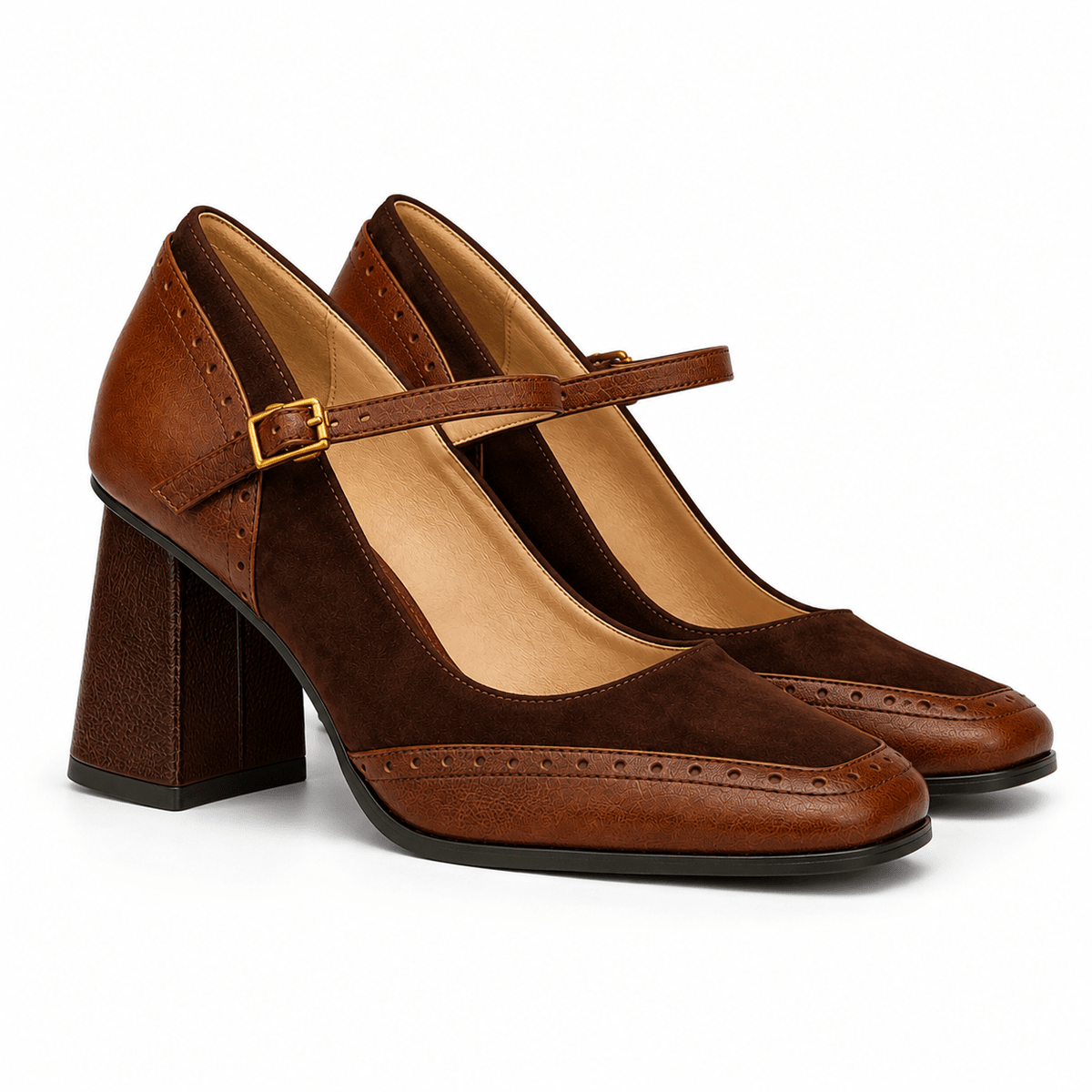 Classic and Elegant Women's Sandals, Square Toe, Block Heel and Vintage Design – Délinie Classic and Elegant Women's Sandals, Square Toe, Block Heel and Vintage Design – Délinie 